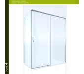 Mampara de ducha frontal con panel fijo lateral corredero transparente pure perfil cromo (106-110)+70 x198 cm