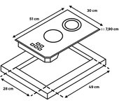 Placa de inducción teka yzc 32600 xfl con1 zona de cocción 2400 w