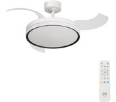 Ventilador de techo con luz silencioso dc arte confort melos m blanco 107 cm