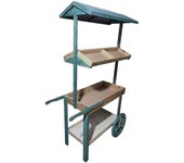 Figura decorativa mueble carrito de 168 cm azul, marrón