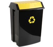 Cubo de la basura para reciclaje 50 litros amarillo
