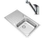 Conjunto fregadero escurridor essential y grifo de cocina delinia essential cromo