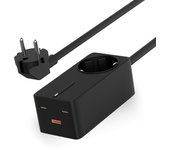 Regleta 1 enchufe schuko con 2 usb-c 1 usb-a gan 65w