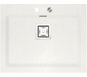 Fregadero 1 seno rectangular poalgi kobus hekla alto snow blanco 66x52 cm