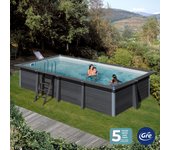 Piscina desmontable de composite rectangular gre 606 x 326 x 124 cm