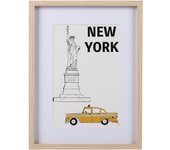 Cuadro pintado con marco new york 20 cm x 30 cm
