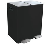 Cubo de la basura con pedal aliya 2x20l negro mate