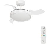 Ventilador de techo con luz silencioso dc arte confort notus s blanco 91 cm