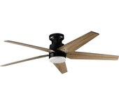 Ventilador de techo con luz silencioso dc xtrelamp soren negro 126 cm