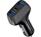 Cargador de coche verger 37w 2xusb-a + tipo-c