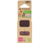 4 patín rectangulares standers de polipropileno marrón 24x35 mm