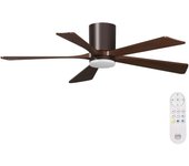 Ventilador de techo con luz silencioso dc arte confort atenea marrón 132 cm