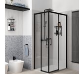 Columna de ducha con grifo termostática sensea studio negro