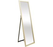 Espejo enmarcado rectangular pie dorado 122 x 35 cm