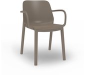Silla de jardín con brazos de polipropileno one chocolate