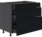 Mueble bajo de cocina delinia id tokyo negro mate 76,8x90 cm 1 caj 2cac