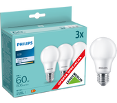 Pack de 3 bombillas led e27 estándar 806 lúmenes 9w de 4000k philips