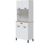 Alacena cocina alto kira blanco artic/natur 4 puertas + 1 cajón 186 x 72 x 40 cm