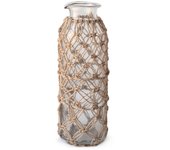 Bote de cristal algodonero marrón 30 cm