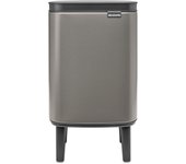 Papelera baño bo cubo rectangular gris 4 l