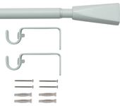 Kit de barras para cortina metal pomel inspire blanco d16-19mm ext 120 a 210 cm
