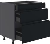 Mueble bajo de cocina delinia id tokyo negro mate 76,8x80 cm 1 caj 2cac