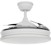 Ventilador de techo con luz retráctil exterior dc arte confort coral blanco 107 cm