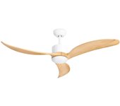 Ventilador de techo con luz silencioso dc forlight nere blanco 132 cm
