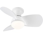 Ventilador de techo con luz silencioso dc cristal record sukhoi blanco 55 cm
