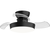 Ventilador de techo con luz retráctil silencioso dc sulion wizz negro 55 cm