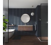 Azulejo cerámico arctic efecto relieve dark blue mate 3d 30x90 cm artens