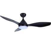 Ventilador de techo con luz motor dc stel negro color luz regulable 122 cm