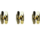 Kit de 3 bisagras ocultas de hierro de latón y 30x75 mm