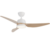 Ventilador de techo con luz exterior dc inspire palmela blanco/beige 122 cm