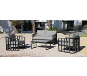Conjunto de jardín conil antracita de 4 plazas