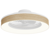 Ventilador de techo con luz sin aspas silencioso dc sulion indri ratan blanco 53 cm