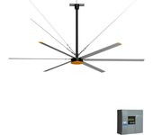 Ventilador de techo sin luz silencioso dc exterior arte confort nuria gris 360 cm