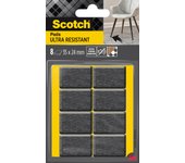 8 patín rectangulares de polipropileno de 35x24 mm