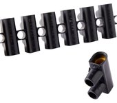 Regleta 12 polos 16mm negra lexman
