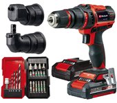 Taladro einhell expert te-cd 18/45 li - con 2 baterías 2.0 ah y accesorios - compatible con power x-change