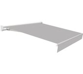 Toldo brazo extensible terraza osaka led motor semicofre blanco tela gris 4x2.5m