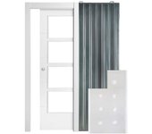 Conjunto de casoneto + puerta lucerna plus blanco de 82.5cm + kit de tapetas