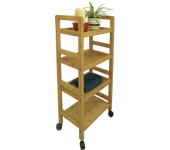Carrito de baño aneko dorado con 4 estantes 25x25x86 cm