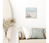 Pintura original sin marco playa tabla surf 30 x 30 cm