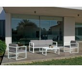 Conjunto de jardín mustang blanco de 5 plazas