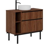 Mueble de baño tono nogal 100x45 cm