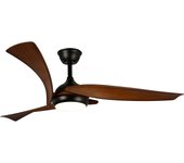 Ventilador de techo con luz silencioso dc cristal record lemans negro 132 cm