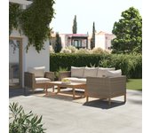 Conjunto de muebles de jardín rockwell de ratán para 5 comensales