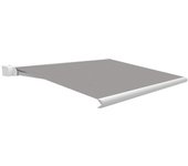 Toldo brazo extensible terraza neo motor cofre blanco tela gris 4x2.5m