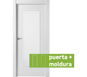Conjunto puerta miramar blanco derecha con cristal de 92.5 cm + tapeta